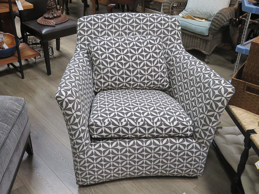 Gray & White Swivel Chair