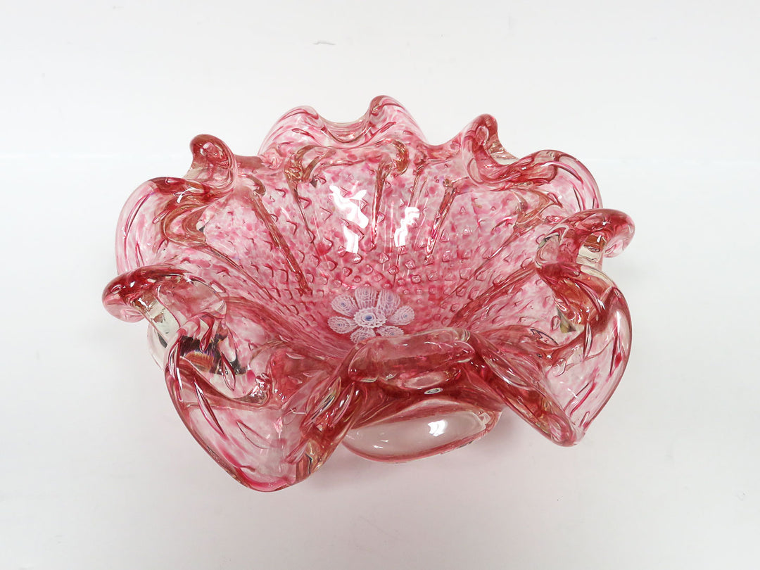 Murano Pink Ruffled Bowl