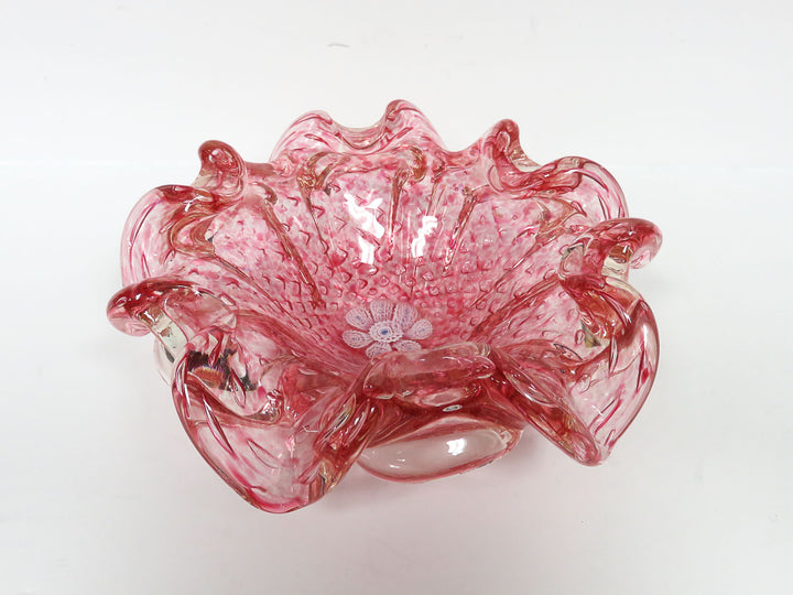 Murano Pink Ruffled Bowl