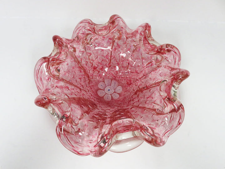 Murano Pink Ruffled Bowl