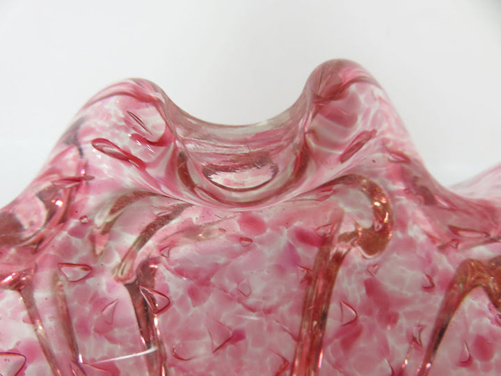 Murano Pink Ruffled Bowl