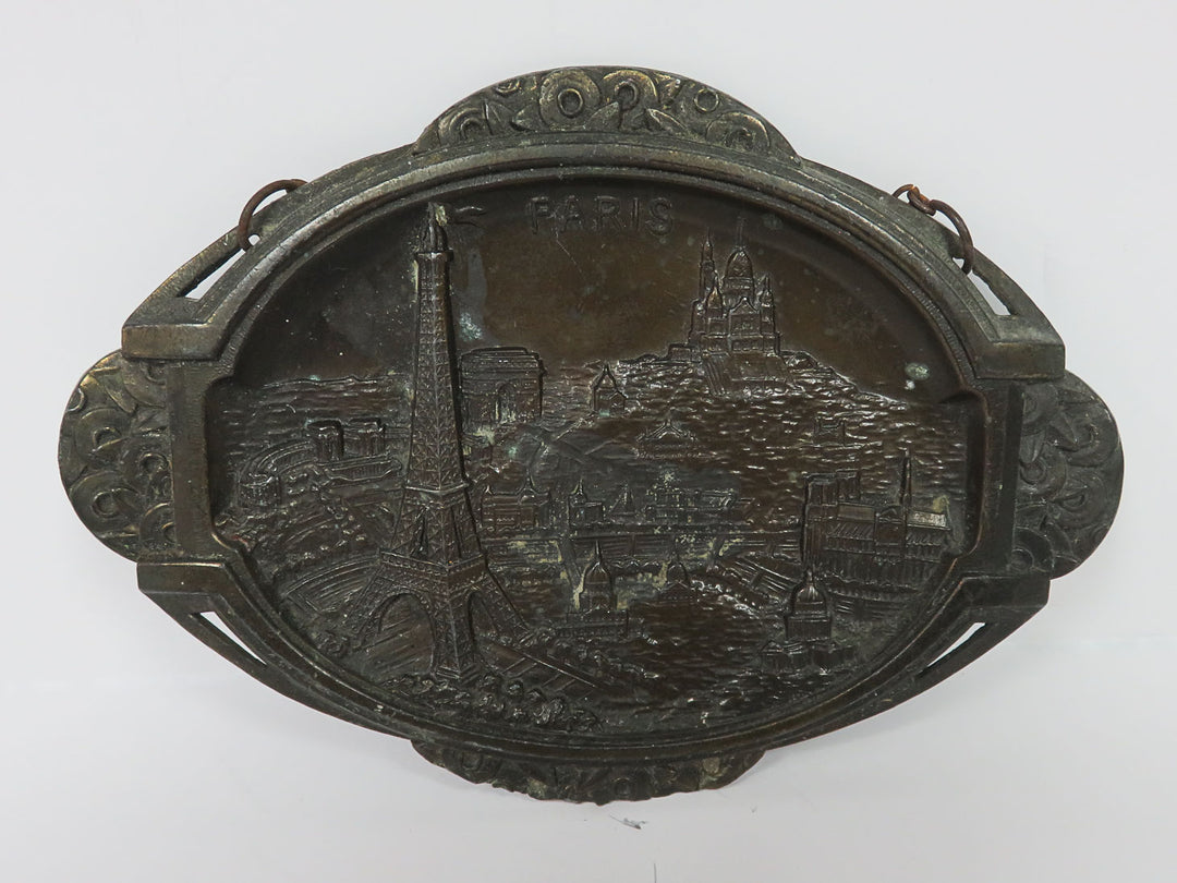 Antique Brass Paris Plaque