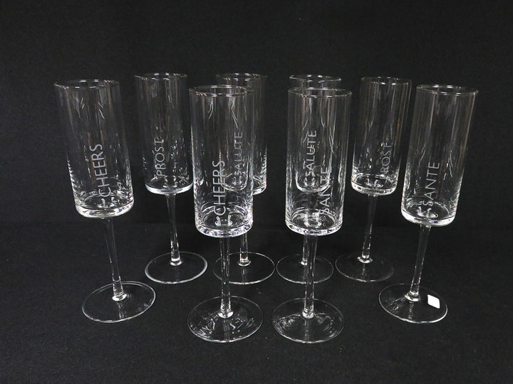 Multi-Lingual Champagne Flutes