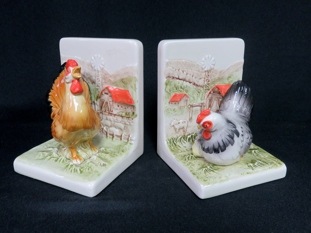 Rooster Bookends