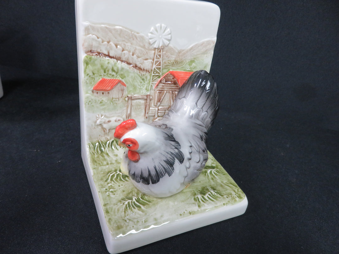 Rooster Bookends