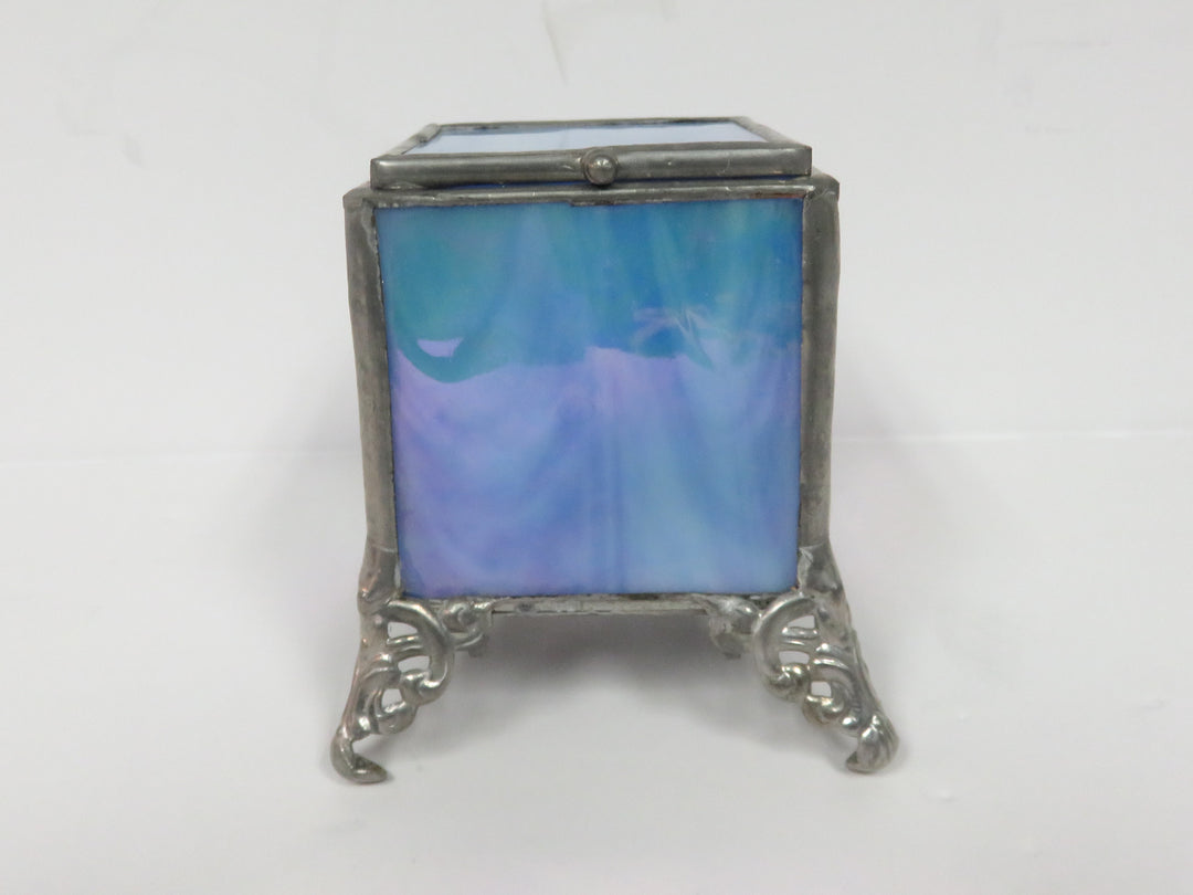 Iridescent Glass Trinket Box