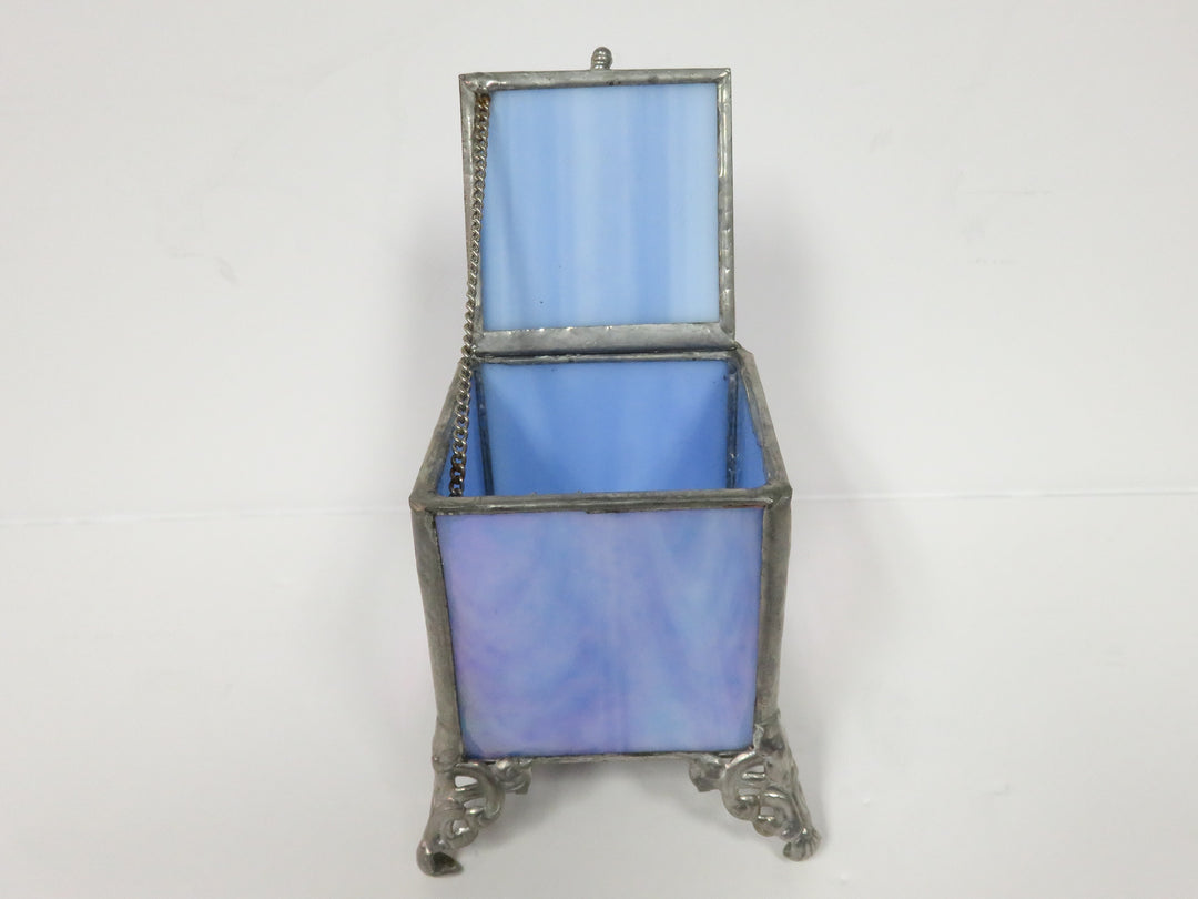 Iridescent Glass Trinket Box
