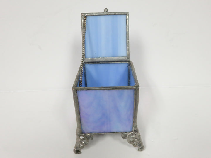 Iridescent Glass Trinket Box