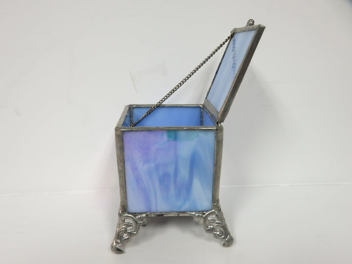 Iridescent Glass Trinket Box