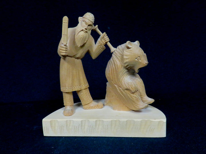 Russian Folk Art Wood Figurine