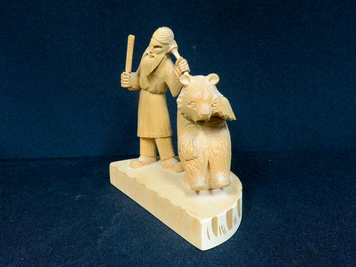 Russian Folk Art Wood Figurine