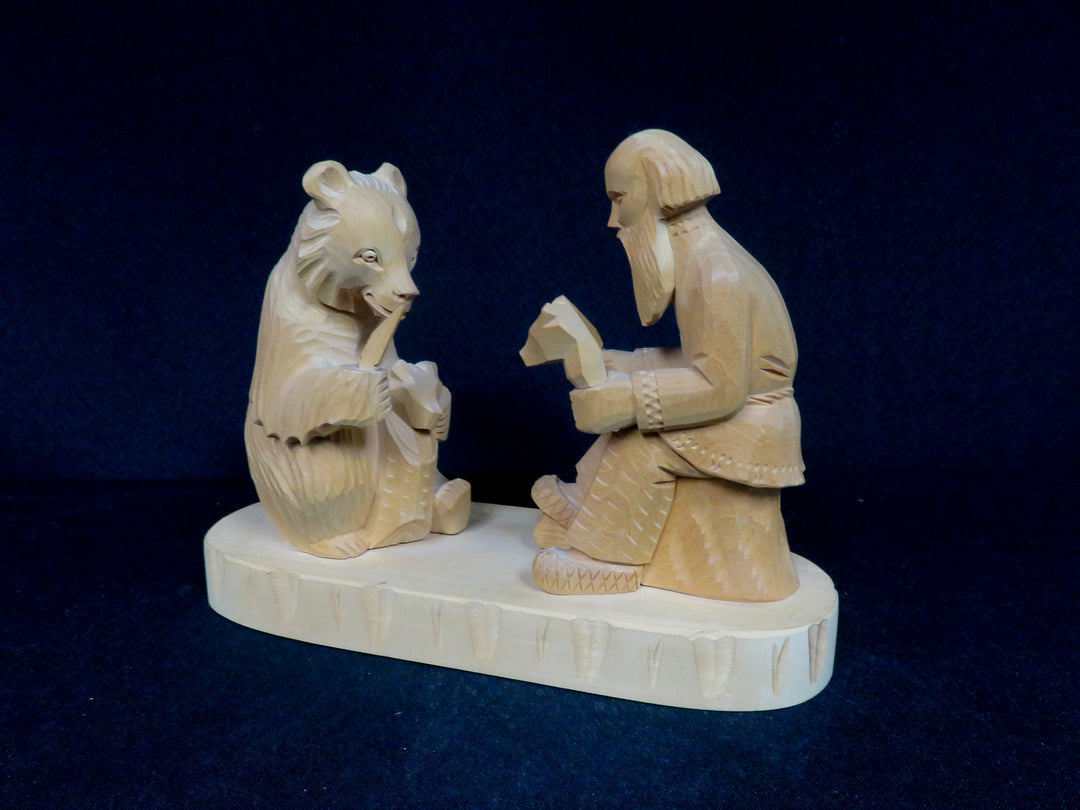 Russian Folk Art Wood Figurine