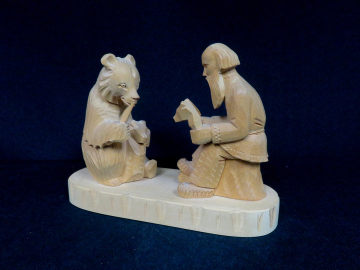 Russian Folk Art Wood Figurine