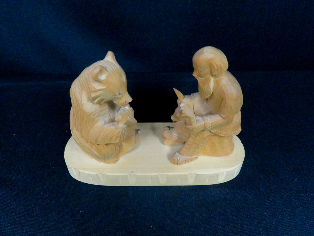 Russian Folk Art Wood Figurine