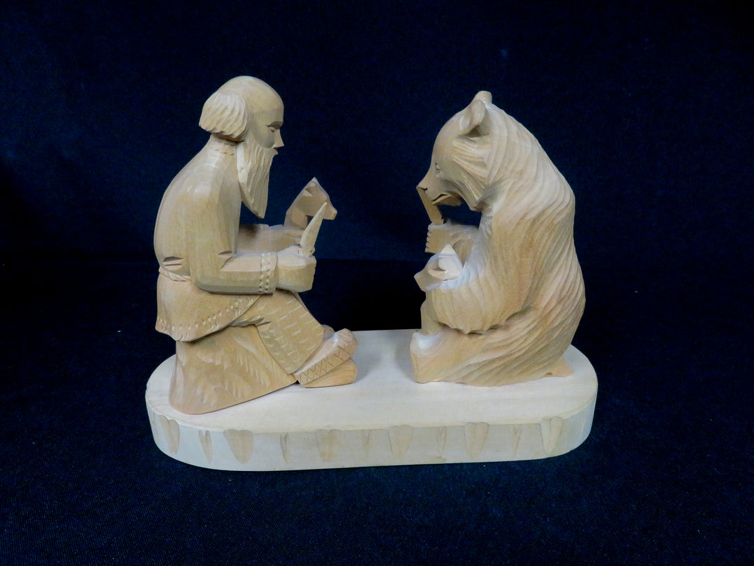 Russian Folk Art Wood Figurine