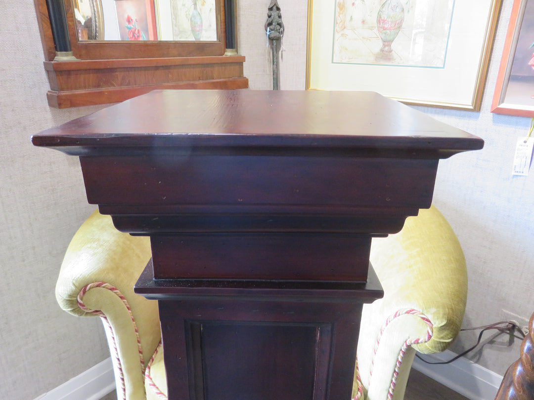 Dark Wood Display Pedestal
