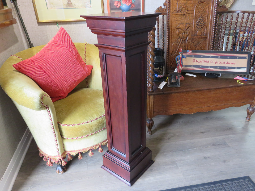 Dark Wood Display Pedestal