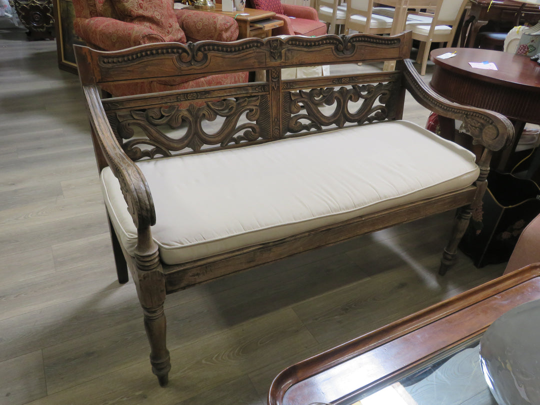 Carved Two-Seat Bench