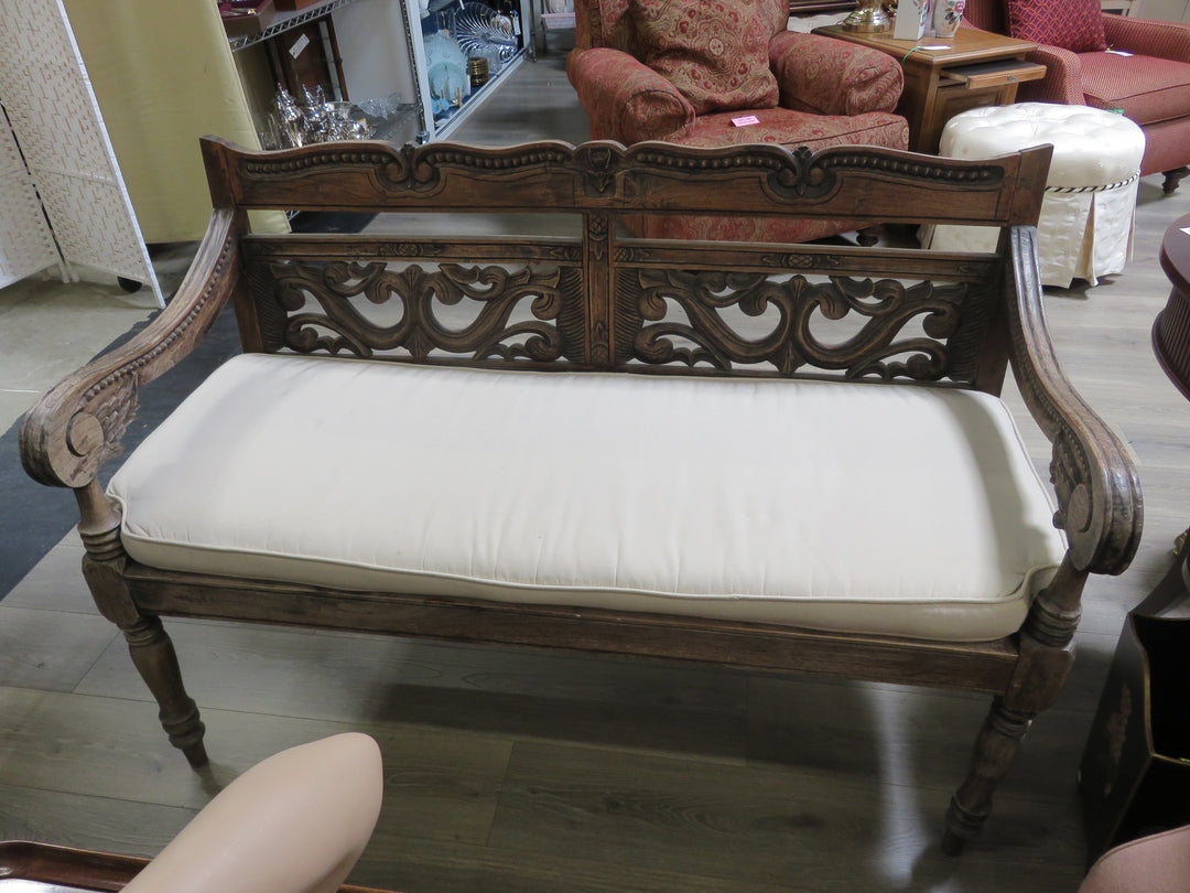 Carved Two-Seat Bench
