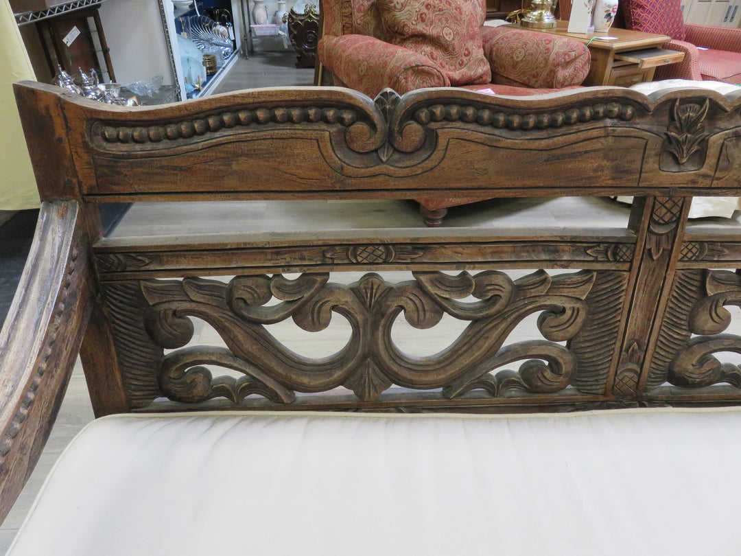 Carved Two-Seat Bench