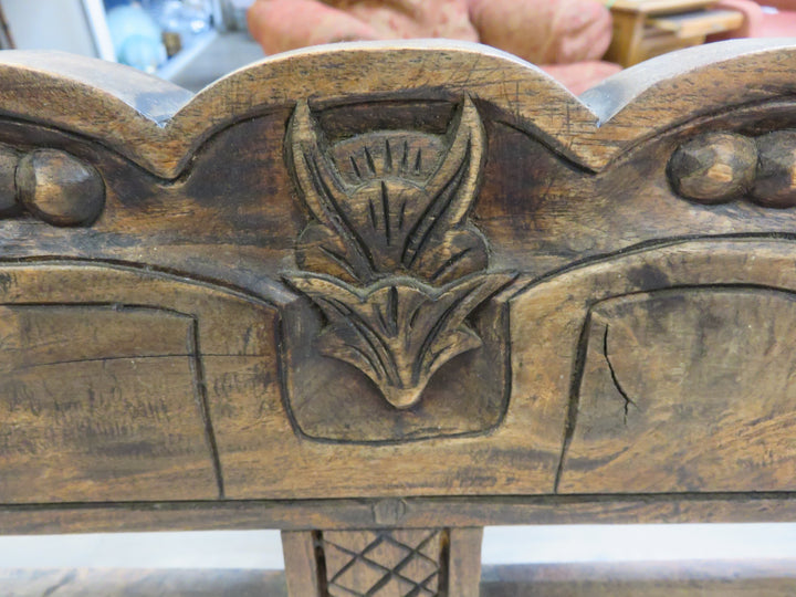 Carved Two-Seat Bench