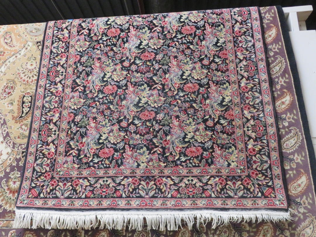 Black Floral Area Rug