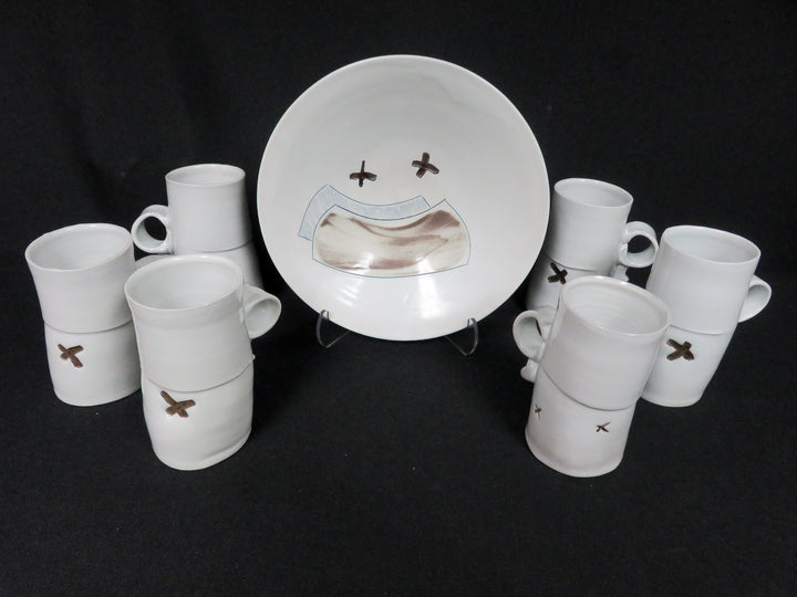 Handmade Pottery Mugs and Bowl