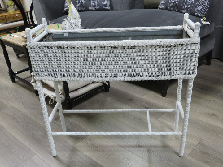 Painted Wicker Planter Stand