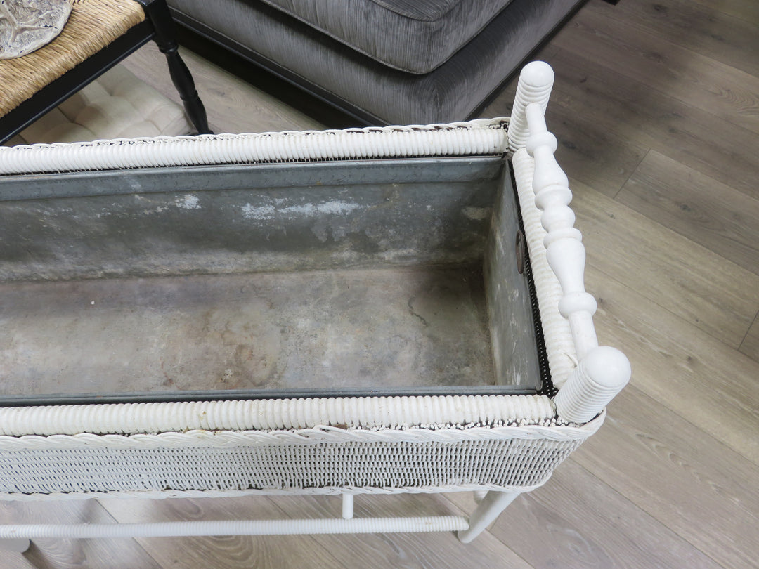 Painted Wicker Planter Stand