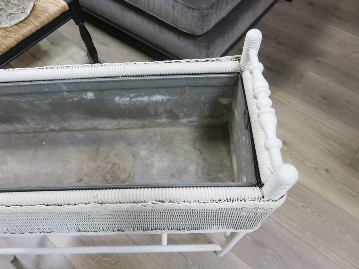 Painted Wicker Planter Stand