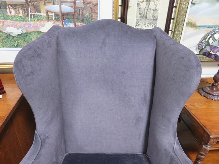 Classic Gray Wingback Chair