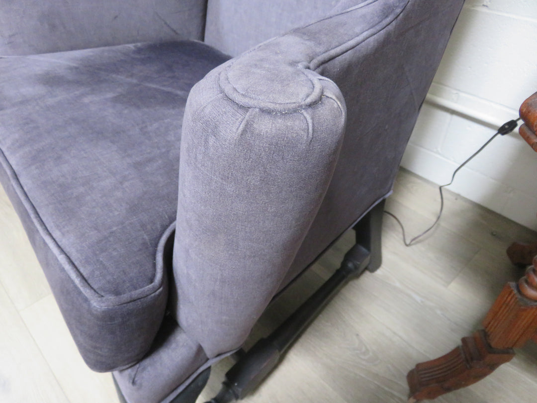 Classic Gray Wingback Chair