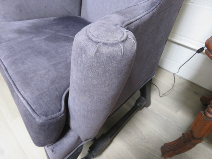 Classic Gray Wingback Chair