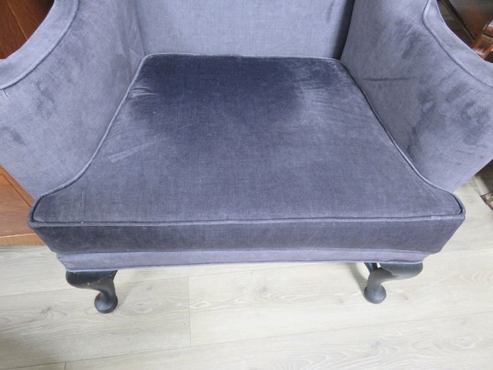 Classic Gray Wingback Chair