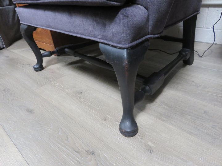 Classic Gray Wingback Chair
