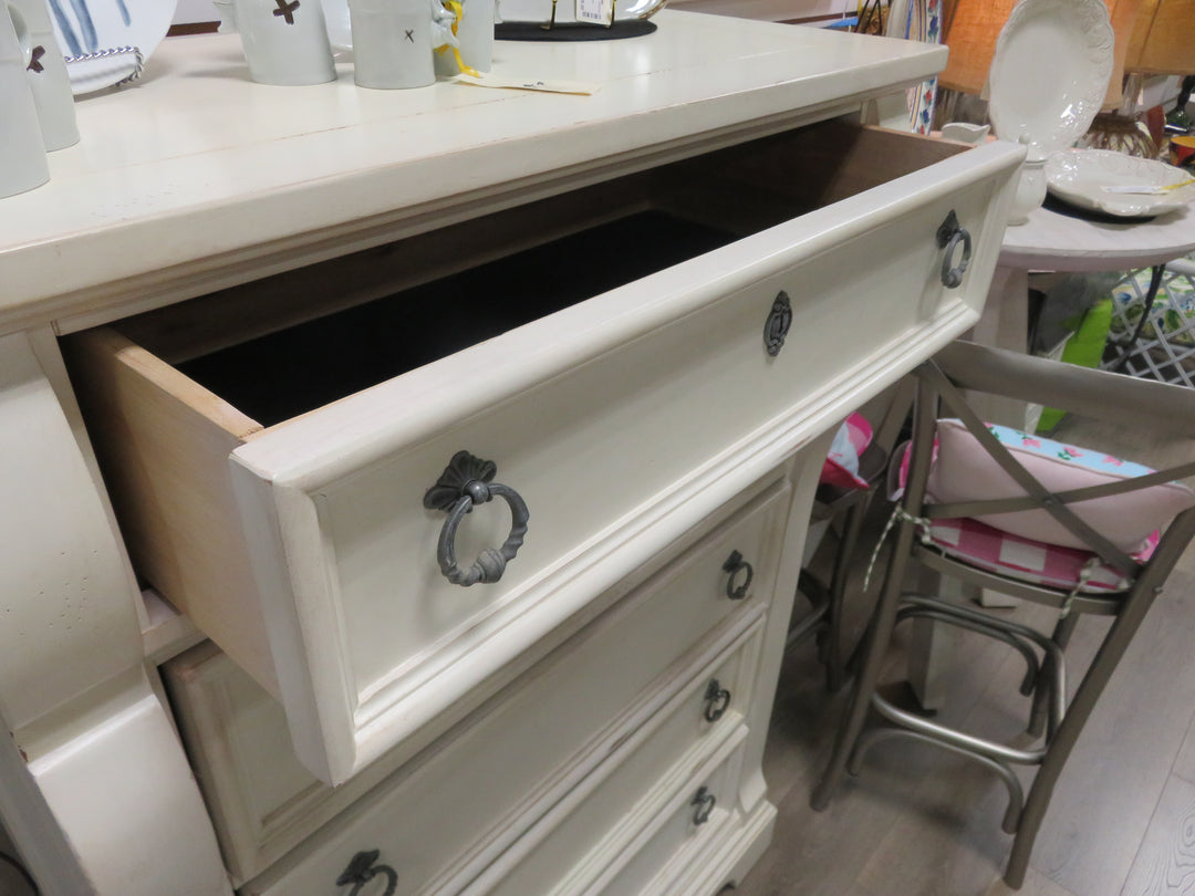 Cream Five-Drawer Dresser