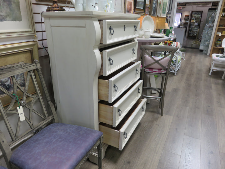 Cream Five-Drawer Dresser