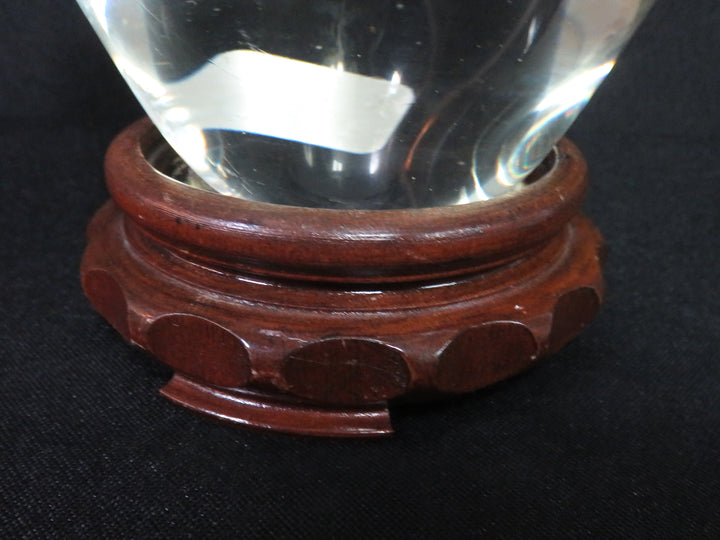 Vintage Etched Art Glass Vase on Stand