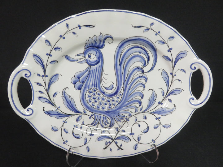 Portuguese Blue Rooster Platter