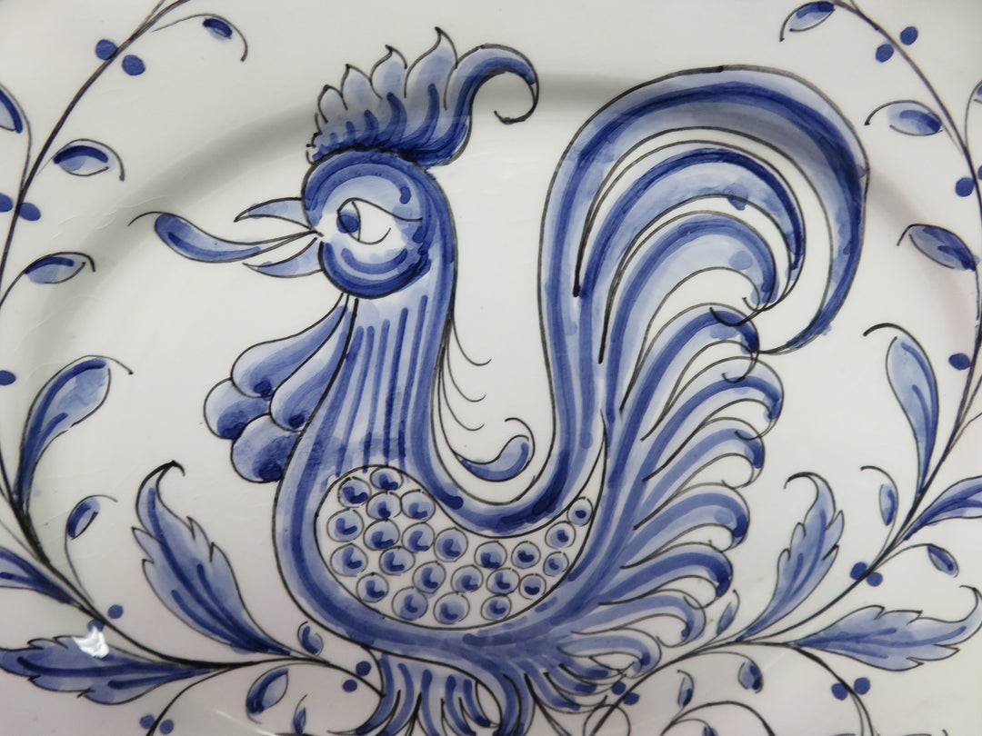 Portuguese Blue Rooster Platter