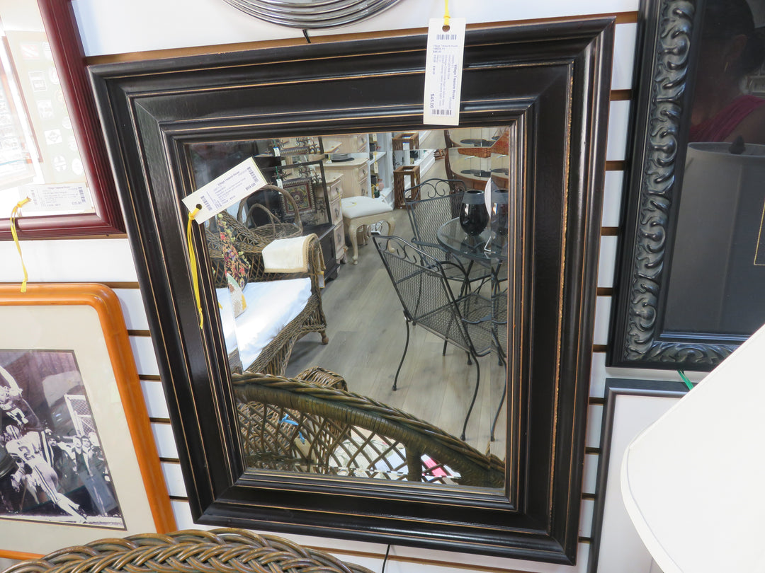 Dark Brown Beveled Mirror