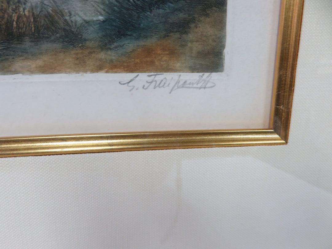 River Scene Lithograph