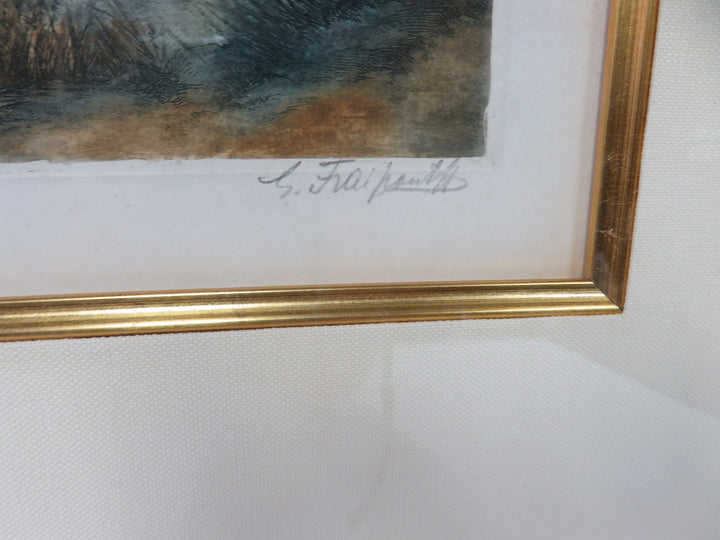 River Scene Lithograph