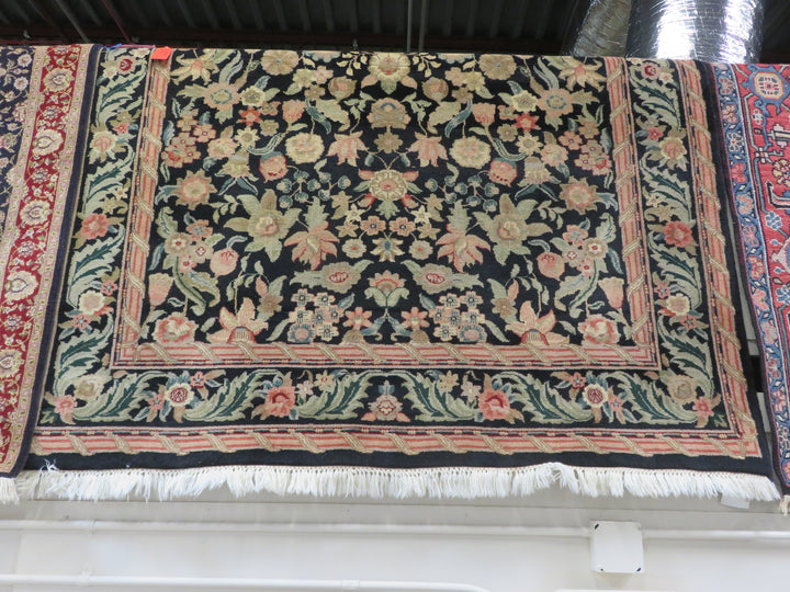 Black Floral Area Rug