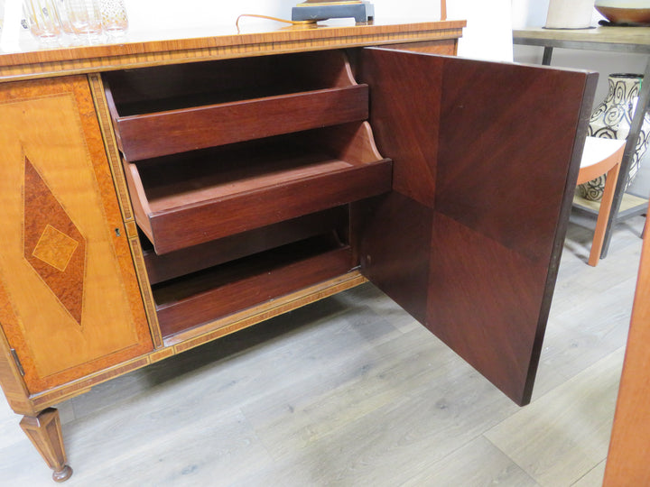 Antique Inlaid Wood Sideboard