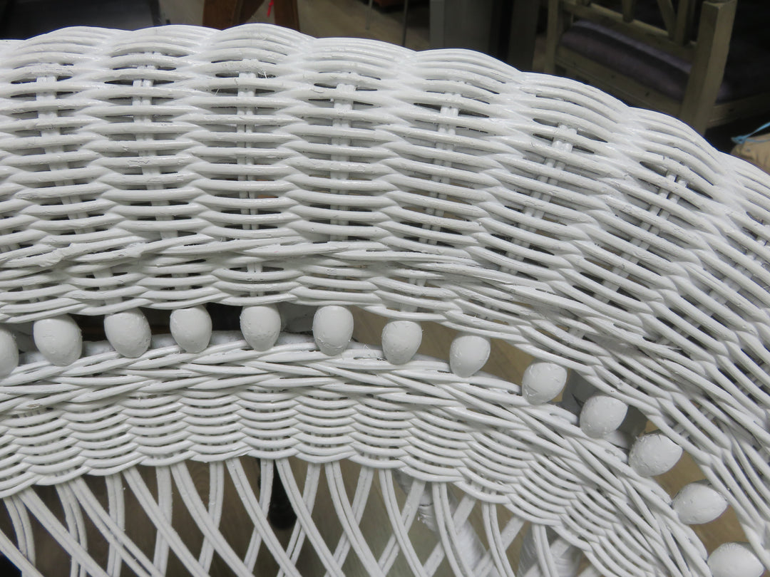 White Wicker Arm Chair