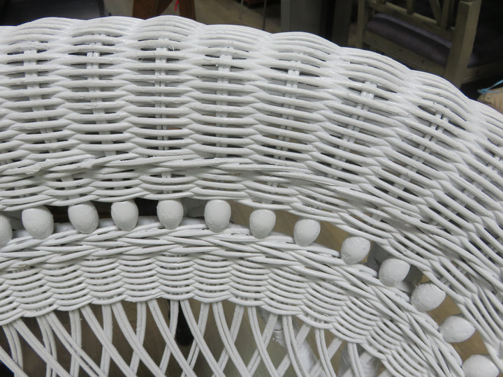 White Wicker Arm Chair