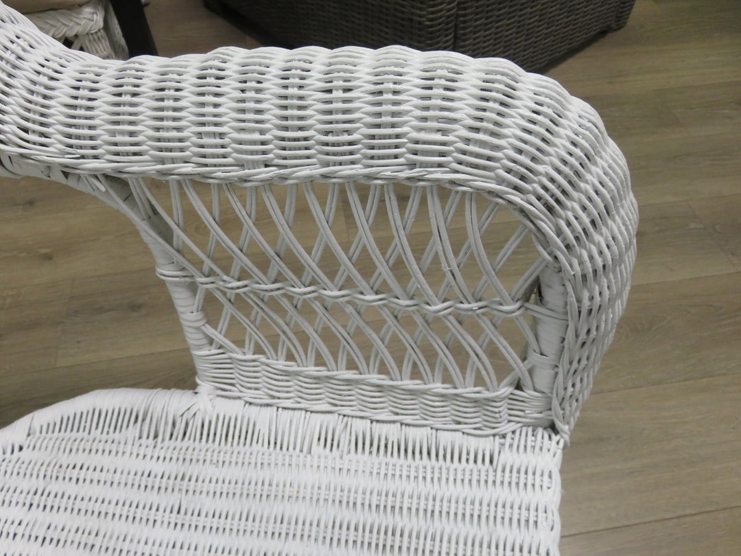 White Wicker Arm Chair