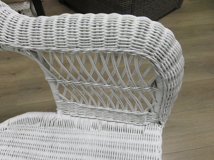 White Wicker Arm Chair