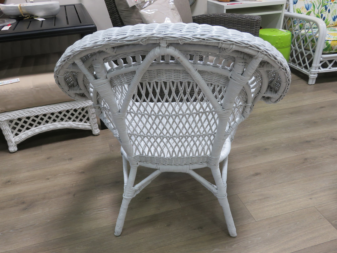 White Wicker Arm Chair
